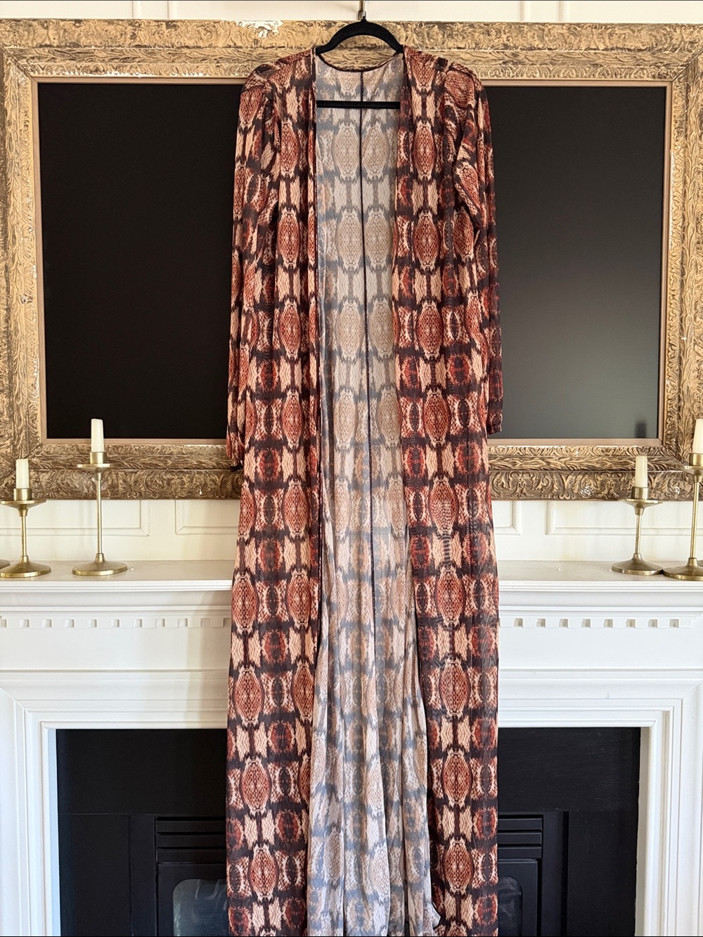 Sheer Snake Print Cover Up in Brown Tones